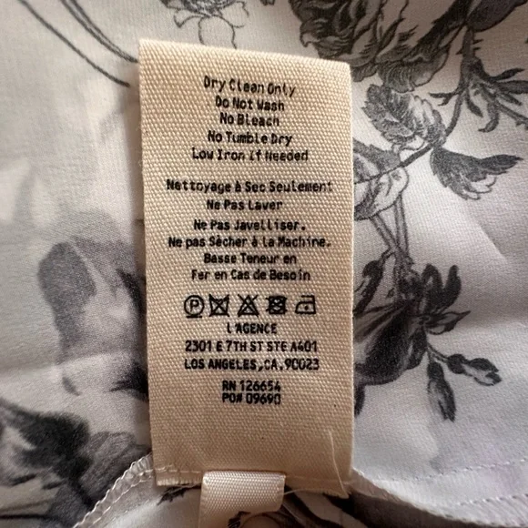 L'AGENCE Tyler Floral Print Woven Silk Shirt - Picture 10 of 12